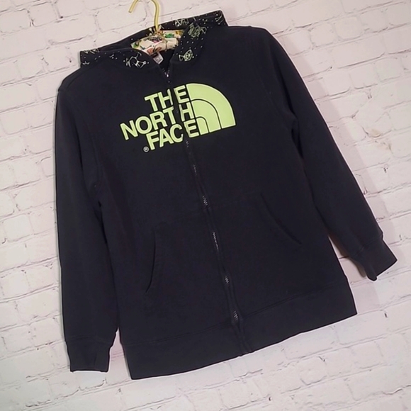 The North Face Glow in The Dark Logo Galaxy Hoodie Sweatshirt Black Youth Sz L - Picture 4 of 17